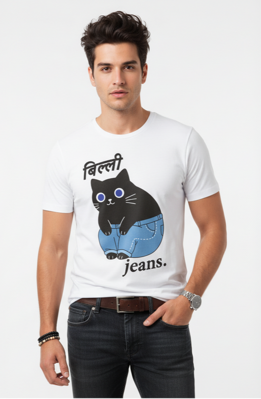 Round Neck Half Sleeve  Full Cotton T-Shirt For Men