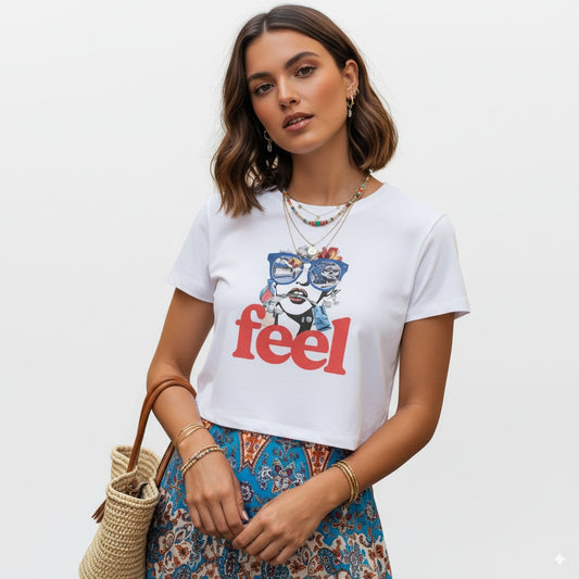 Unleavables Women's Pop-Art Crop Top | Vibrant Graphic Tee for College & Street Style