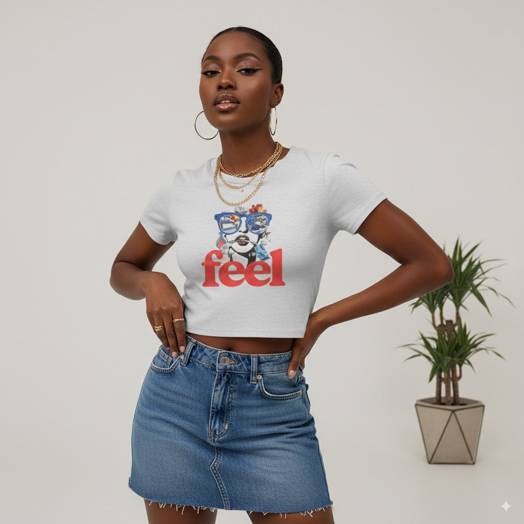 Unleavables Women's Pop-Art Crop Top | Vibrant Graphic Tee for College & Street Style