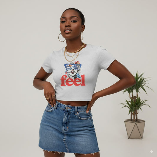 Unleavables Women's Pop-Art Crop Top | Vibrant Graphic Tee for College & Street Style