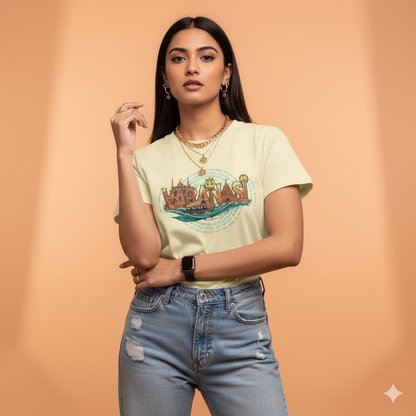 Varanasi Heritage Graphic T-Shirt | Spiritual & Cultural Cotton T-Shirt for Men & Women | Casual Wear, Pilgrimage & Festival Outfit