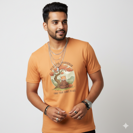 Peaceful Wanderer Graphic T-Shirt | 100% Cotton Casual Streetwear Tee for College & Everyday Comfort