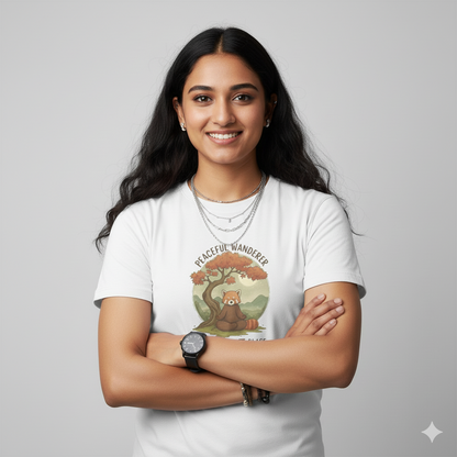 Peaceful Wanderer Graphic T-Shirt | 100% Cotton Casual Streetwear Tee for College & Everyday Comfort