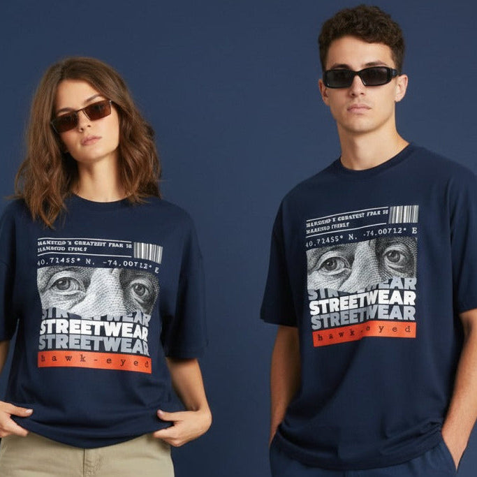 Unleavables NYC Streetwear: "hawk-eyed" Unisex Oversized T-Shirt