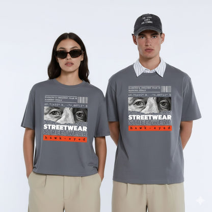 Unleavables NYC Streetwear: "hawk-eyed" Unisex Oversized T-Shirt