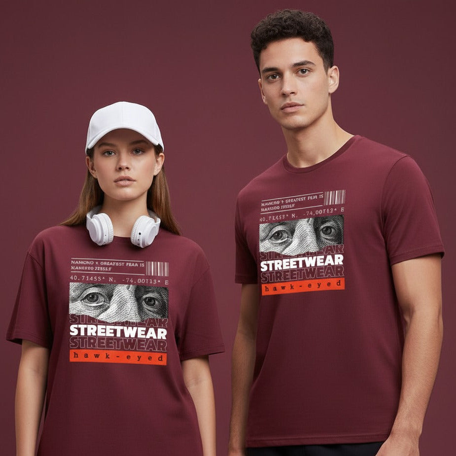 Unleavables NYC Streetwear: "hawk-eyed" Unisex Oversized T-Shirt