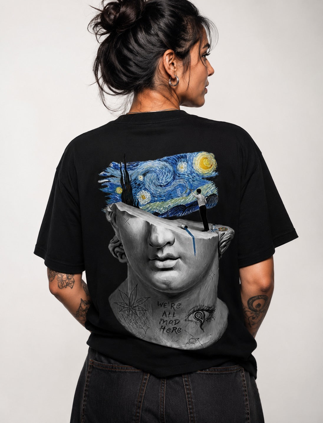 Unleavables Starry Night Inside Premium Oversized Tee for Art Lovers