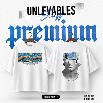 Unleavables Starry Night Inside Premium Oversized Tee for Art Lovers