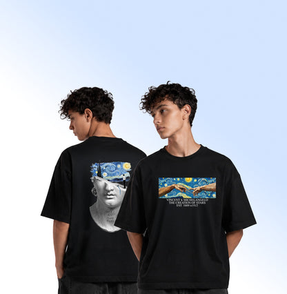 Unleavables Starry Night Inside Premium Oversized Tee for Art Lovers