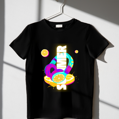 Unleavables Sonic Summer | Unisex Oversized Black T-Shirt | Vibrant Headphone Print | 100% Cotton Comfort