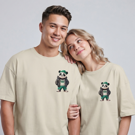 Unleavable Panda Graphic Oversized T-Shirt for Men & Women | Premium Cotton Unisex Tee