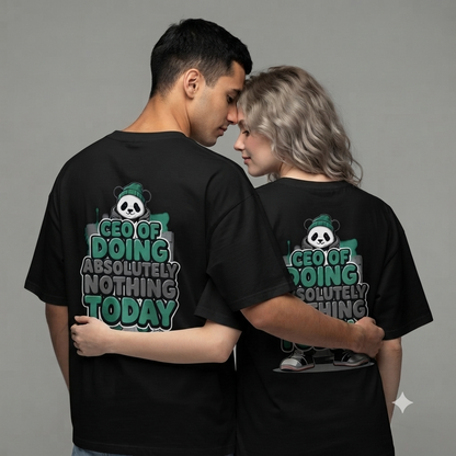 Unleavable Panda Graphic Oversized T-Shirt for Men & Women | Premium Cotton Unisex Tee