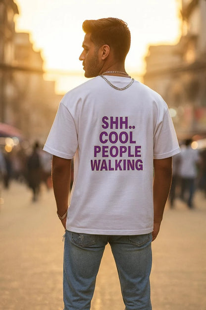 Stay Cool Oversized Unisex T-Shirt – Purple Bear Graphic | 100% Cotton