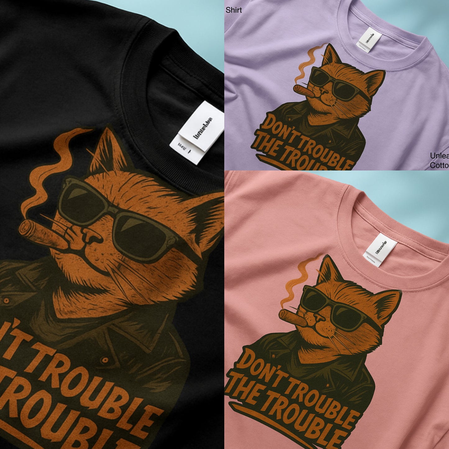 Unleavables Unisex Rogue Cat Oversized T-shirt | 100% Cotton | Graphic T-shirt for Cat Lovers | Baggy T-shirt for Men and Women