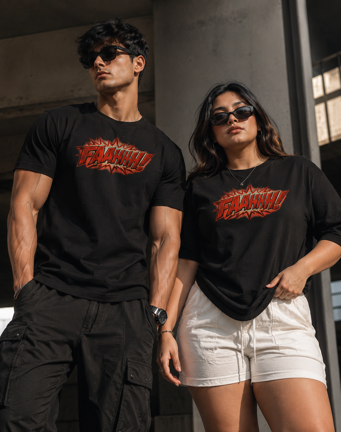 Unleaveables - Faahhh! Trendy Graphic Round Neck T-Shirt for Men & Women - 100% Cotton