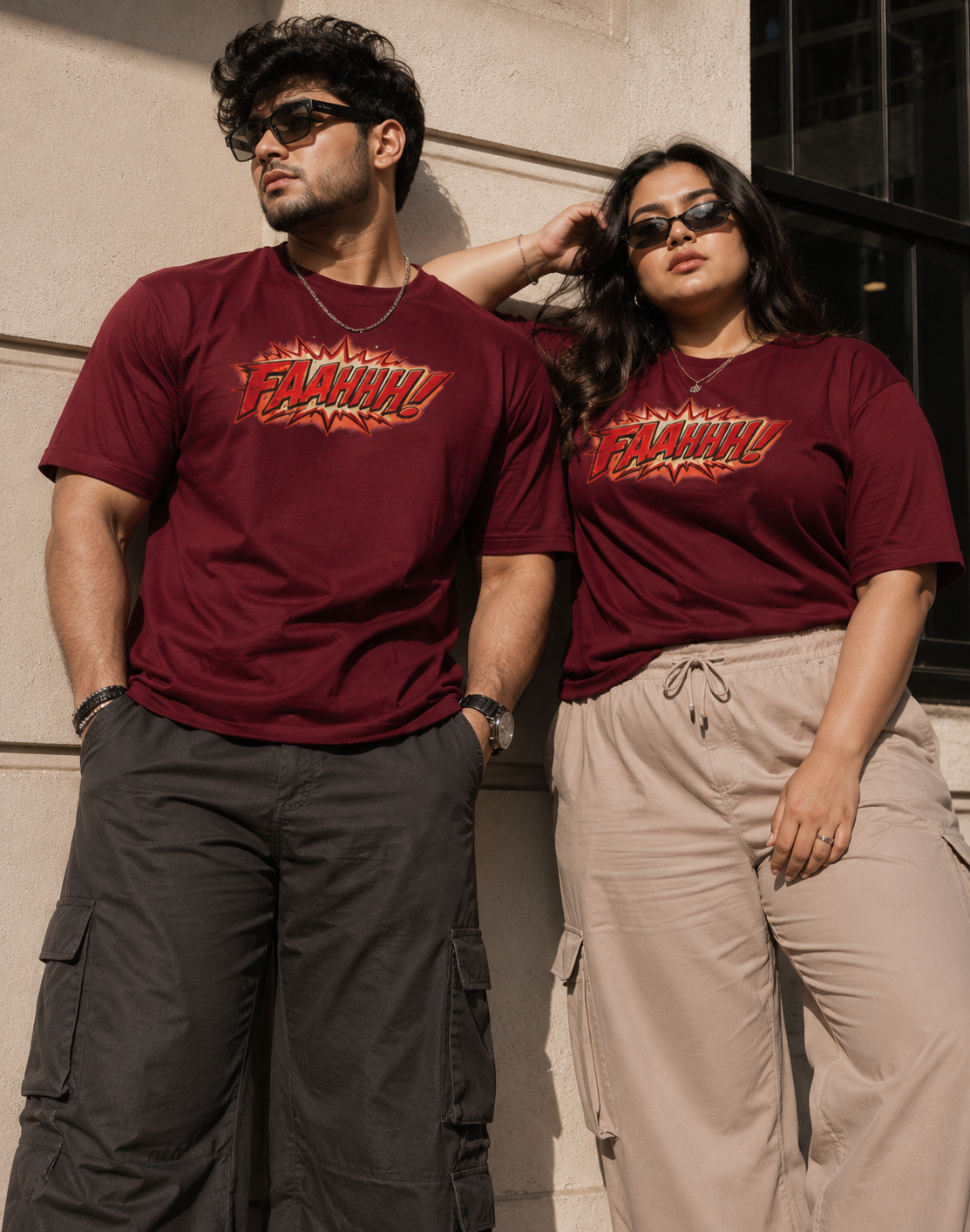 Unleaveables - Faahhh! Trendy Graphic Round Neck T-Shirt for Men & Women - 100% Cotton