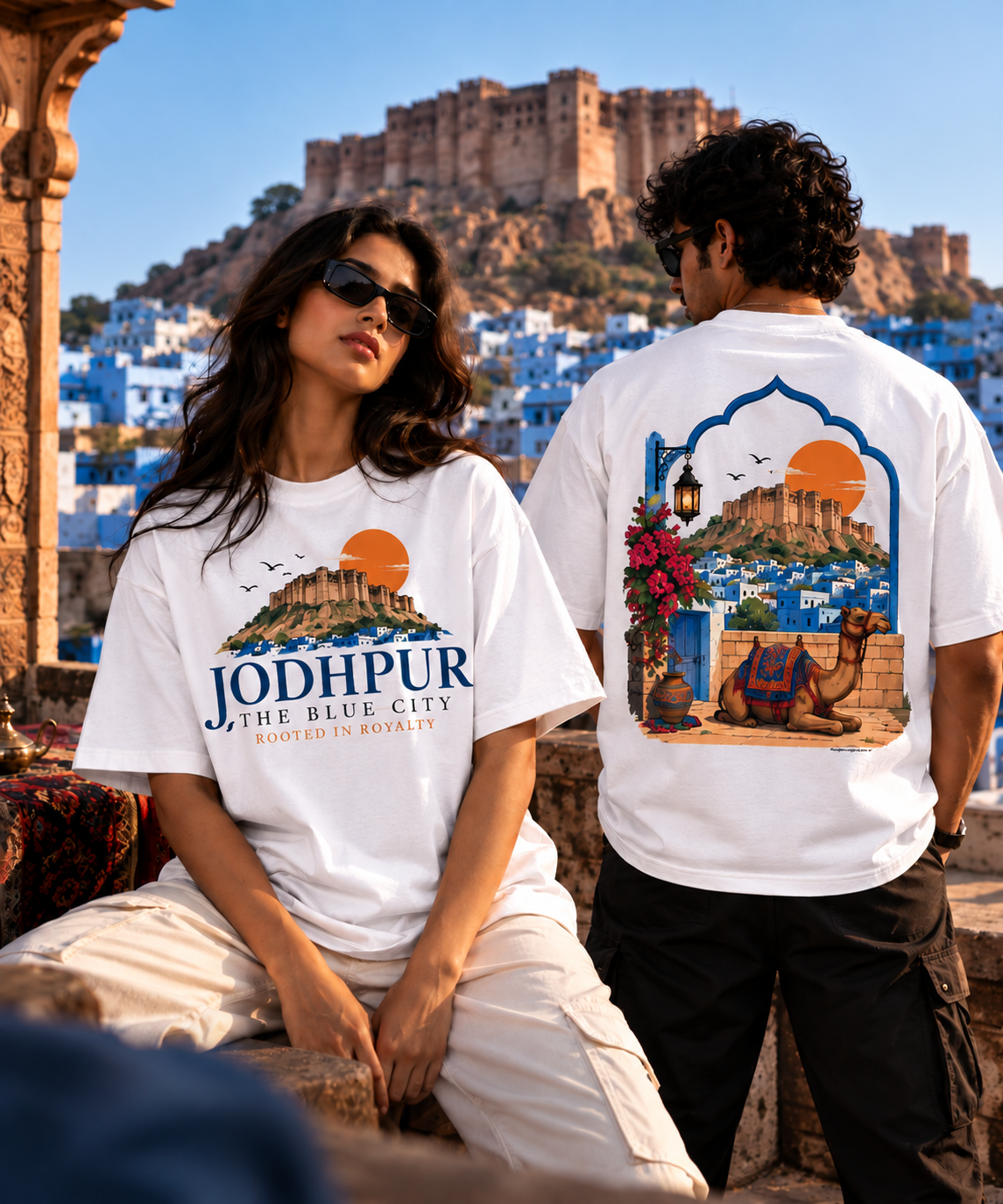 Jodhpur Blue City Unisex Oversized Graphic T-Shirt