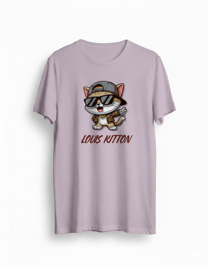 Unleavables Louis Kitton Cat Print T-Shirt | Unisex Regular Fit | 100% Cotton