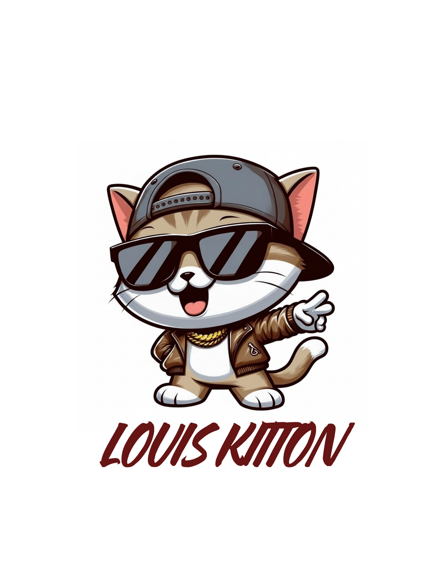 Unleavables Louis Kitton Cat Print T-Shirt | Unisex Regular Fit | 100% Cotton