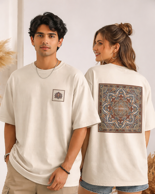 Mandala Art Oversized T-Shirt for Unisex | Men & Women | Vibrant Comfort Meets Statement Style