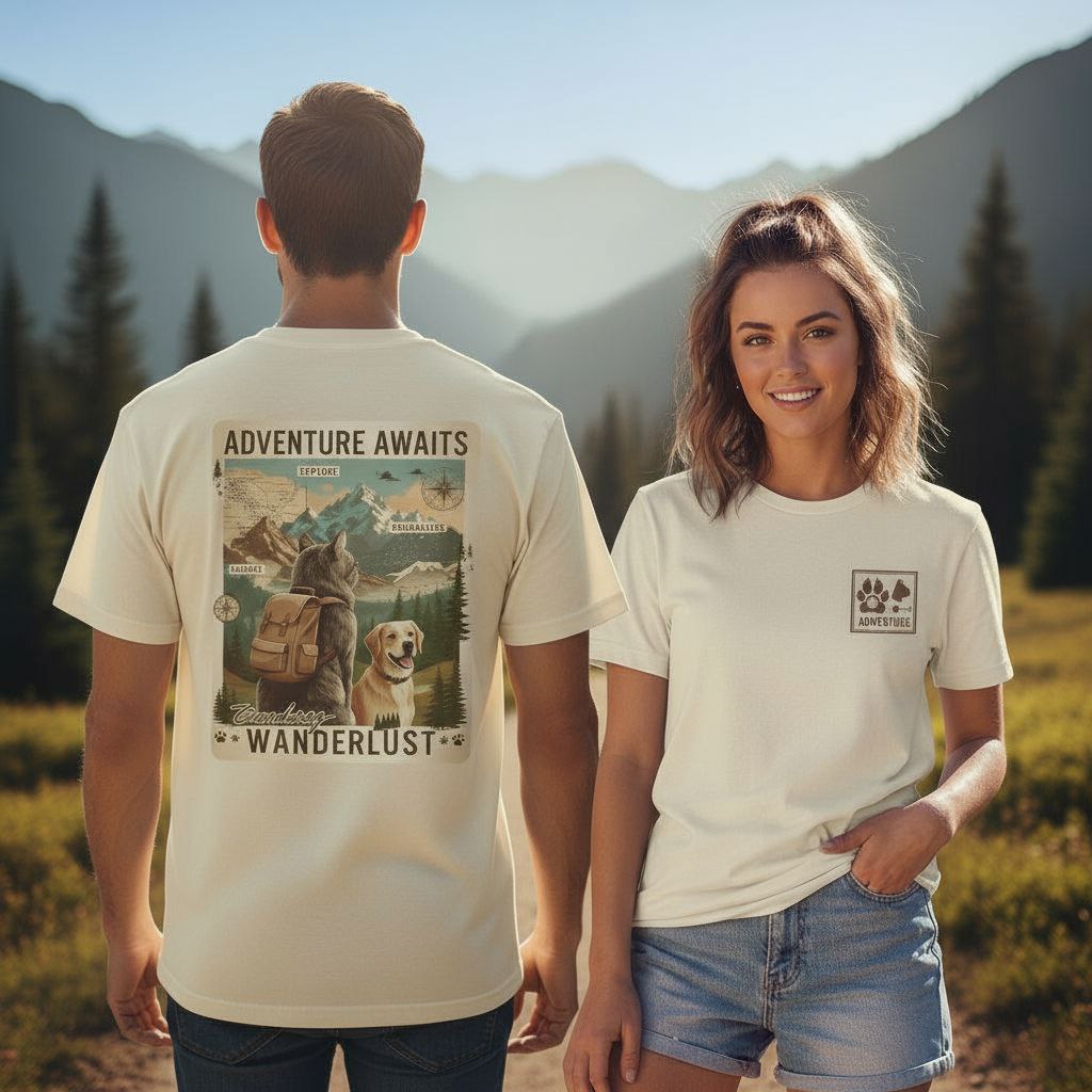 Adventure Awaits Unisex Oversized T-Shirt | Retro Graphic Back Print Tee