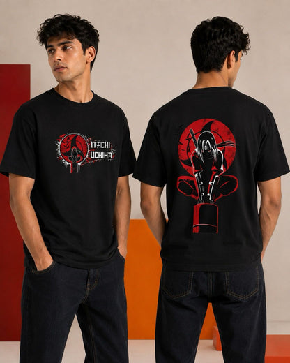 Itachi Uchiha Oversized Unisex Anime Graphic T-Shirt | Premium Cotton Streetwear Tee