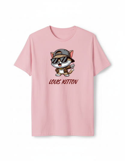 Unleavables Louis Kitton Cat Print T-Shirt | Unisex Regular Fit | 100% Cotton