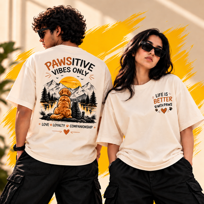 Pawsitive Vibes Oversized T-Shirt