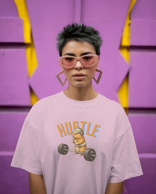 UNLEAVEABLES Gym T-Shirt | Hustle | Unisex | 100% Cotton | Round Neck