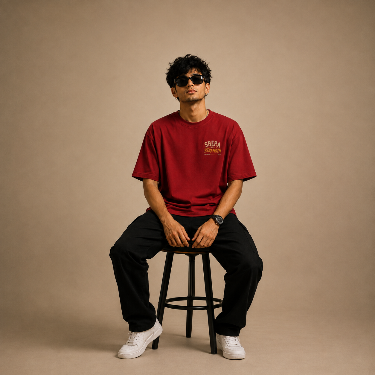 Premium Oversized T-shirt | Men & Women 100% Cotton | 220 GSM Streetwear Tee | Sherawali Strength