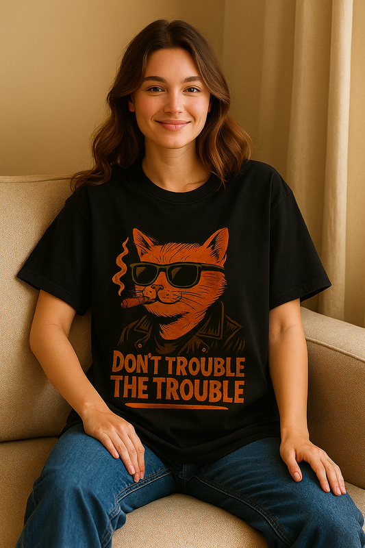 Unleavables Unisex Rogue Cat Oversized T-shirt | 100% Cotton | Graphic T-shirt for Cat Lovers | Baggy T-shirt for Men and Women
