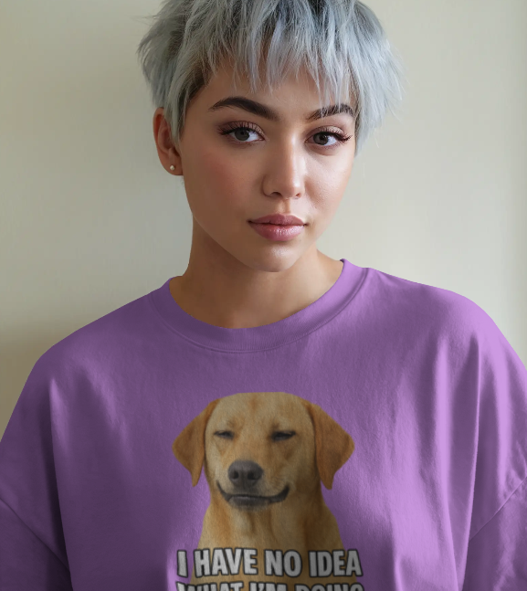 Unleavables Funny Dog Meme T-Shirt – "I Have No Idea What I'm Doing" | Unisex Tee