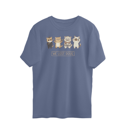 Oversized T-Shirt for Men | Funny Cat Meme Tee | Cartoon Cat Graphic Oversized Tee | 100% Cotton T-Shirt