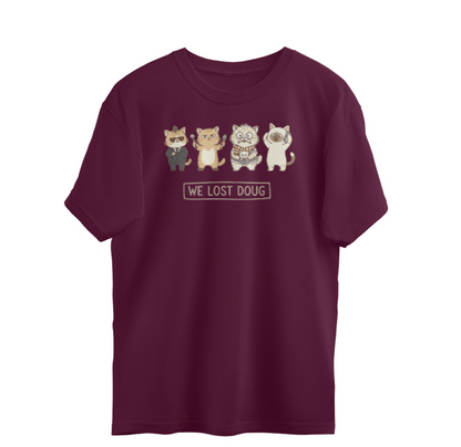 Oversized T-Shirt for Men | Funny Cat Meme Tee | Cartoon Cat Graphic Oversized Tee | 100% Cotton T-Shirt