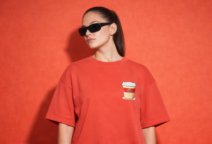 Unleavable “Emotionally Dependent on Coffee” Premium Oversized T-Shirt