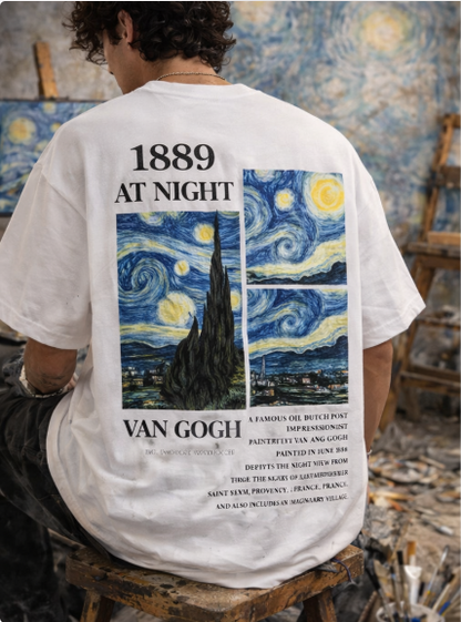 Van Gogh Starry Night Premium Oversized T-Shirt | 100% Cotton