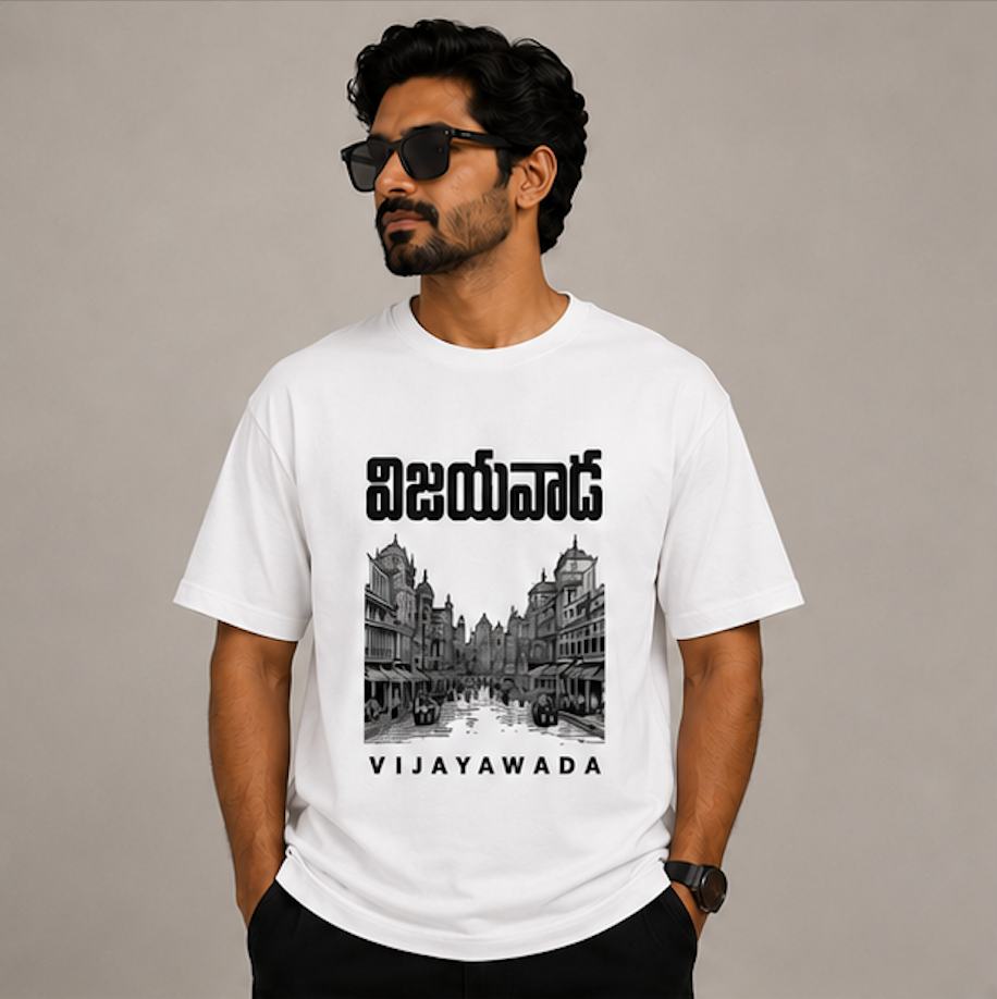 Vijayawada Telgu Typo Round Neck