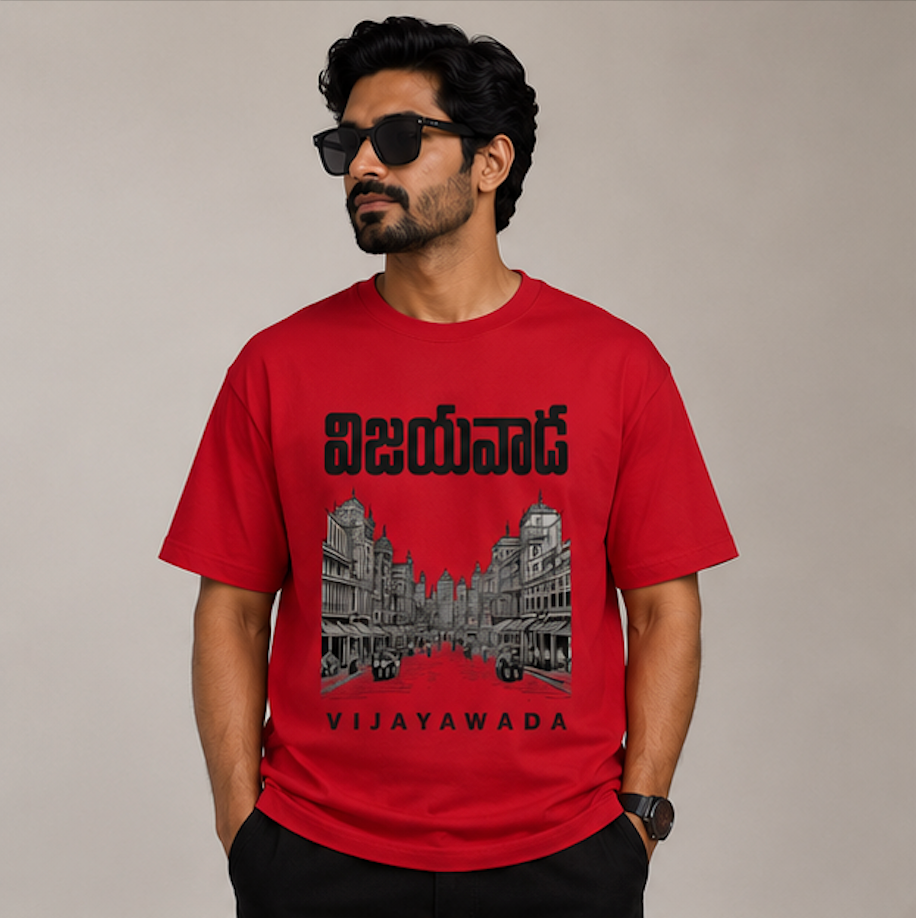 Vijayawada Telgu Typo Round Neck