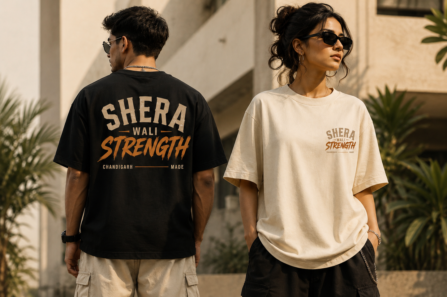 Premium Oversized T-shirt | Men & Women 100% Cotton | 220 GSM Streetwear Tee | Sherawali Strength