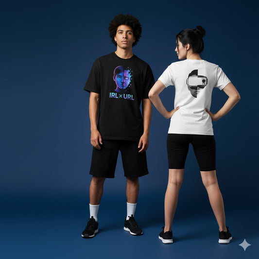 Unisex Oversized Cool Graphic T-Shirt I IRL X URL Futuristic T-Shirt