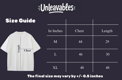 Unleavables Black T-shirt with Geometric and Abstract Print | 100% Cotton, Oversized Fit