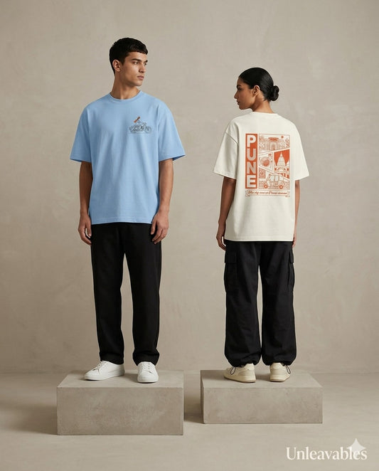 Puneri Signature Tee – Premium Urban Heritage Unisex oversized T-Shirt 100% Cotton for men and women