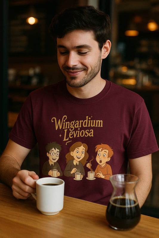 Unleavables Wingardium leviosa coffee lover Oversized Tshirt 100% cotton round neck