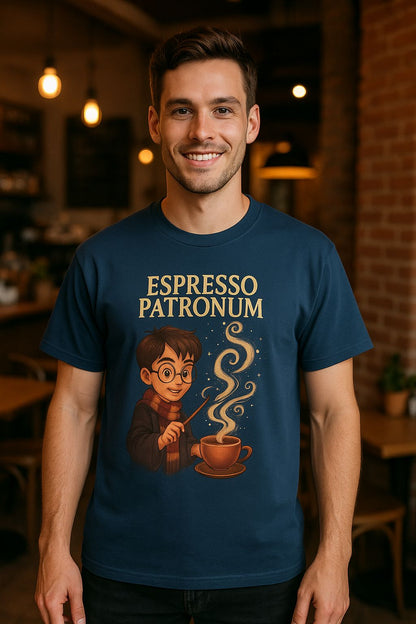 Unleavables Espresso Patronum coffee lover Blue Oversized Tshirt 100% cotton