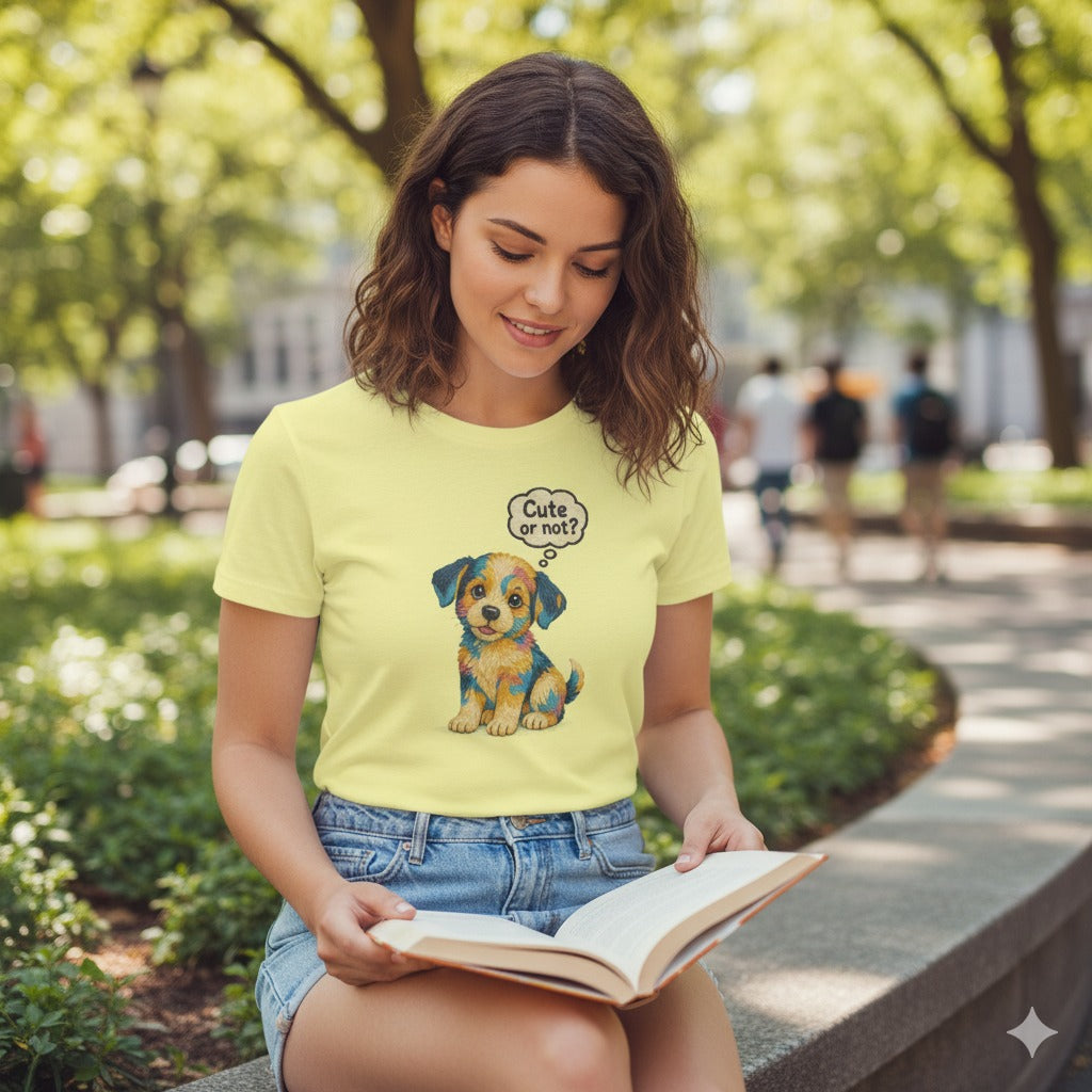 Unleavables Cute Puppy Printed Women's Half Sleeves T-shirt | 100% cotton, Regular Fit