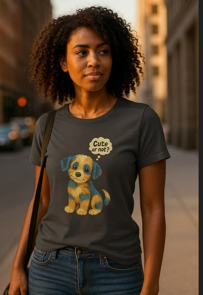 Unleavables Cute Puppy Printed Women's Half Sleeves T-shirt | 100% cotton, Regular Fit