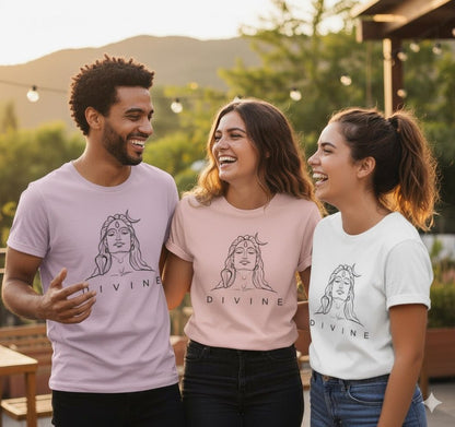Divine Line Art Unisex T-shirt – For Yoga & Spiritual Seekers