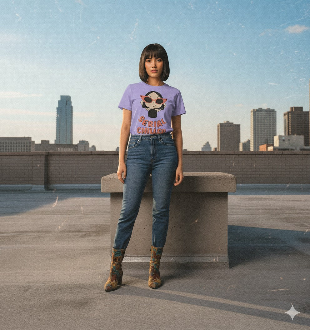 Unleavable Serial Chiller Oversized Unisex T-Shirt | 100% Cotton Streetwear Tee | Drop Shoulder Fit