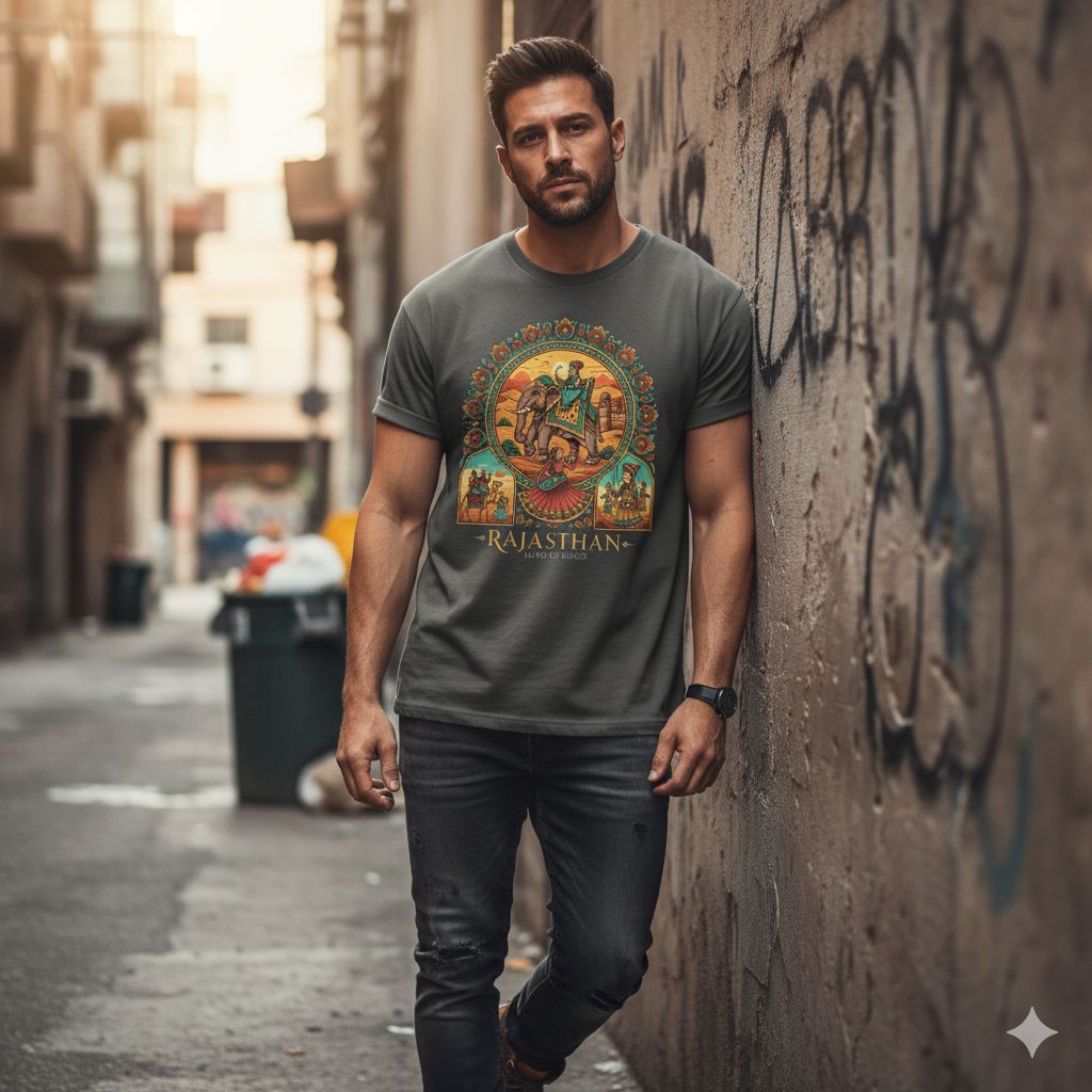 The Rajasthan Majesty T-Shirt | Heritage-Inspired Fashion Clothing