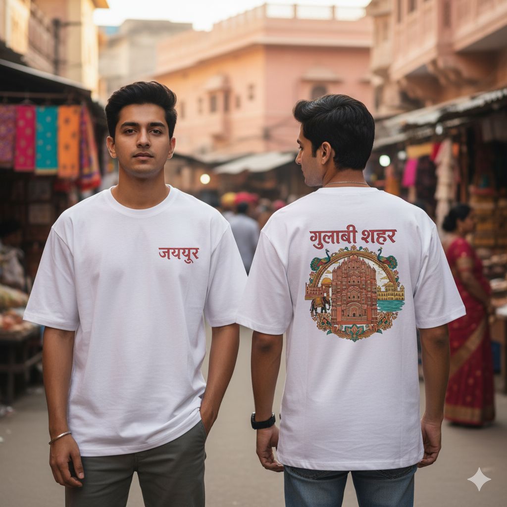 Gulabi Sheher Jaipur – Graphic Oversized T-Shirt